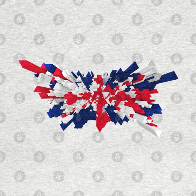 Abstract Flag of Great Britain made of triangles by Inch